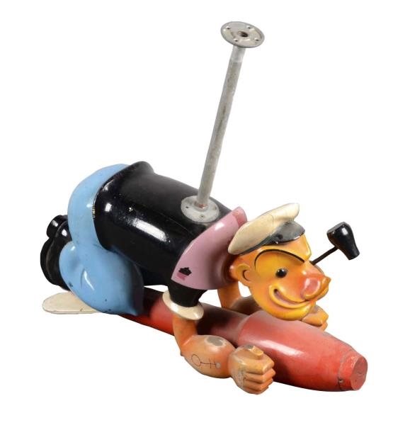 POPEYE RIDING A MISSILE CAROUSEL RIDE FIGURE      