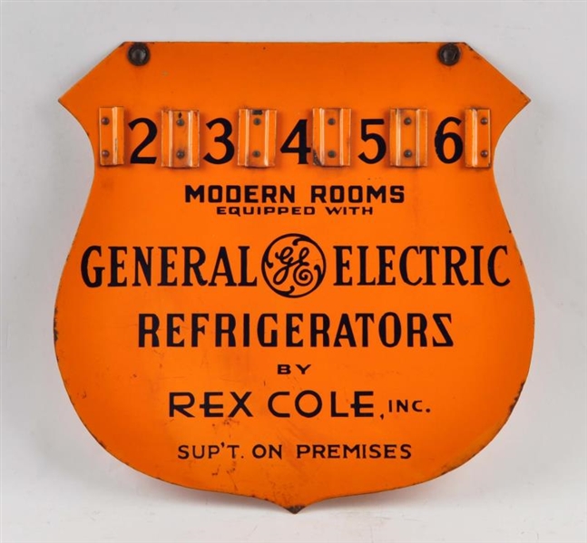 GENERAL ELECTRIC DOUBLE SIDED  PORCELAIN SIGN.    