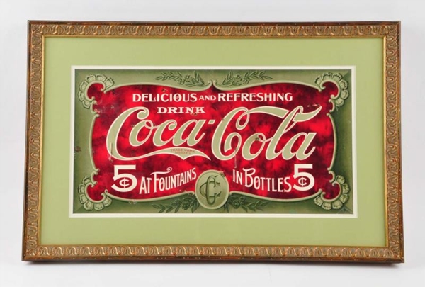 EARLY COCA COLA TROLLEY SIGN.                     