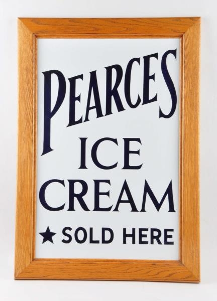PEARCE’S ICE CREAM PORCELAIN ADVERTISING SIGN.    