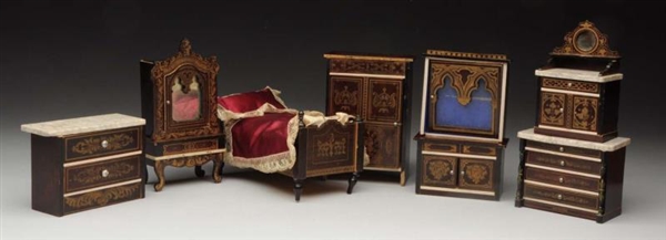 LOT OF ANTIQUE BOULLE DOLL HOUSE FURNITURE.       