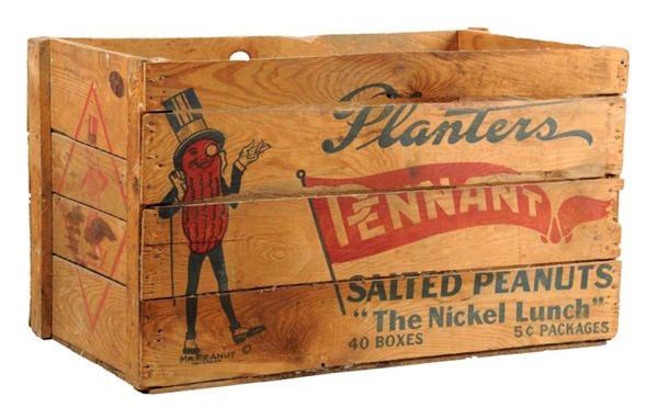 LARGE PLANTERS PEANUT WOODEN CRATE                