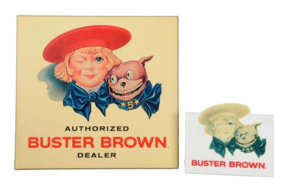 LOT OF 2: BUSTER BROWN SHOES SIGNS                