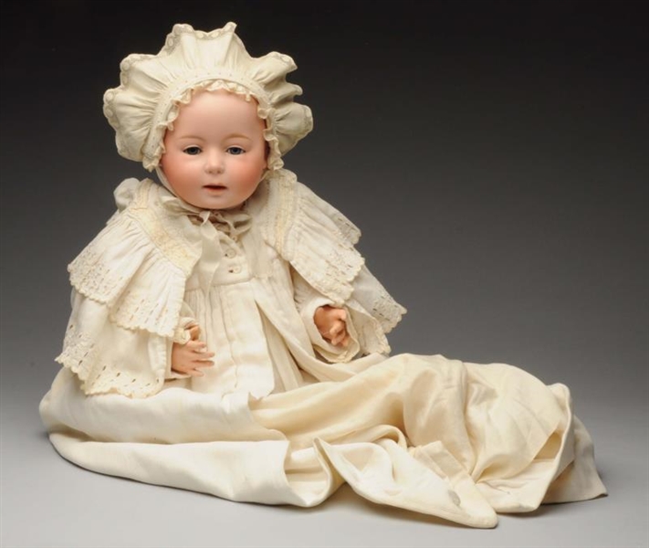 LARGE BISQUE HEAD BABY DOLL.                      