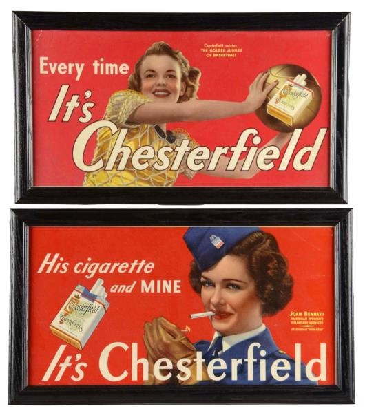 LOT OF 2: CHESTERFIELD CIGARETTE ADVERTISEMENTS   