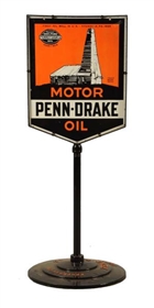 PENN DRAKE MOTOR OIL WITH LOGO SIGN.              