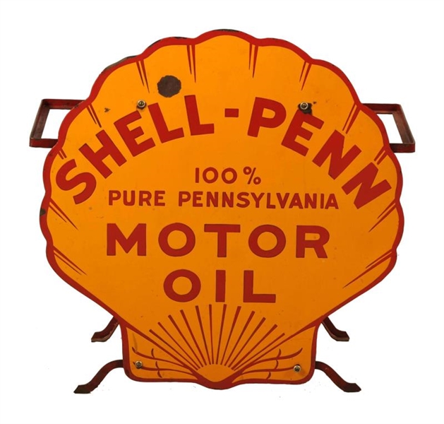 SHELL-PENN MOTOR OIL "100% PURE PENNSYLVANIA"SIGN.