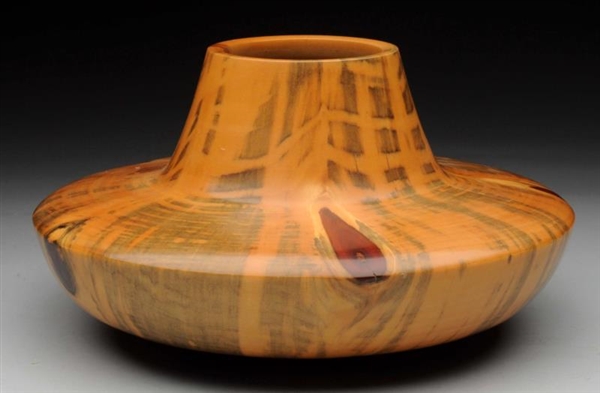 CONTEMPORARY TURNED & POLISHED WOODEN BOWL.       