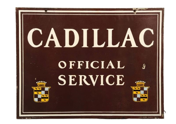CADILLAC OFFICIAL SERVICE WITH CREST LOGO SIGN.   