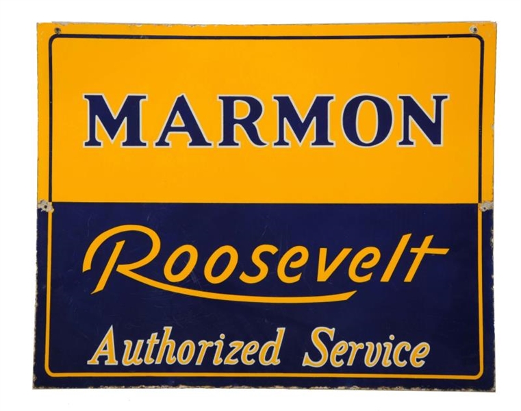 RARE MARMON ROOSEVELT AUTHORIZED SERVICE SIGN.    