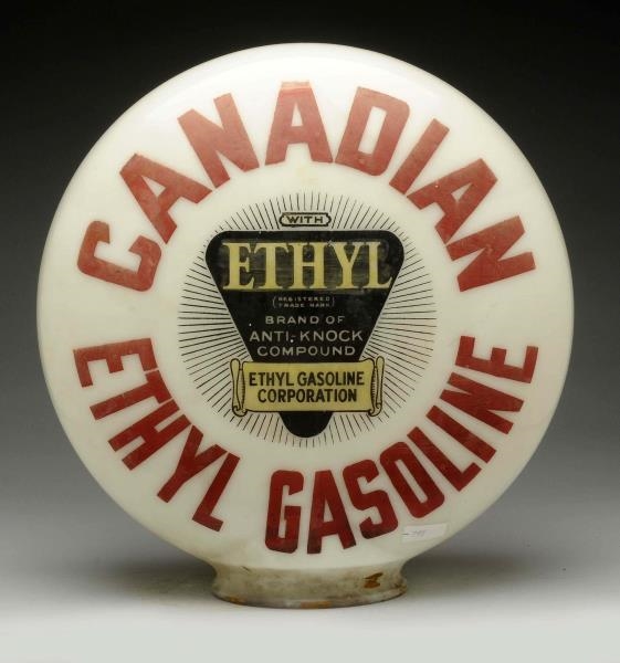 CANADIAN ETHYL GASOLINE OPB MILKGLASS GLOBE BODY. 