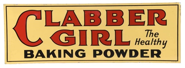 CLABBER GIRL BAKING POWDER TIN ADVERTISING SIGN   