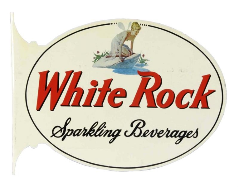 WHITE ROCK SPARKLING BEVERAGES TIN FLANGE SIGN    