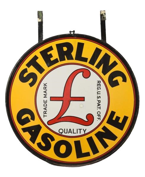 STERLING GASOLINE WITH "L" LOGO PORCELAIN SIGN.   
