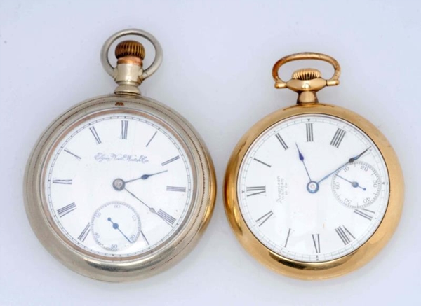 A GROUP OF TWO OPEN FACE POCKET WATCHES           