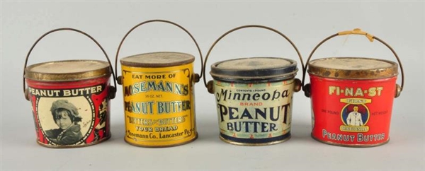 LOT OF 4: PEANUT BUTTER CANS.                     