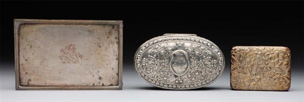 LOT OF 3: STERLING SILVER BOXES.                  
