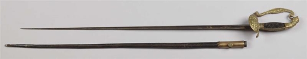 ENGLISH MADE FRENCH OFFICER’S SWORD & SCABBARD.   