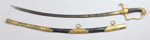 GOLD-MOUNTED CUSTOM CAVALRY OFFICER’S SWORD.      
