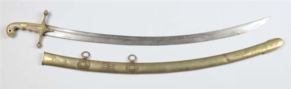 FRENCH OFFICER’S MAMELUKE SWORD WITH SCABBARD.    