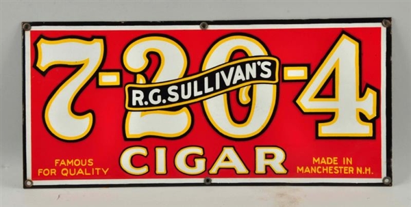 R.G. SULLIVANS PORCELAIN CIGAR SIGN.             