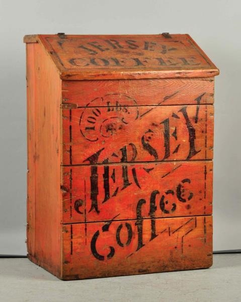 LARGE WOODEN COFFEE 100LB. BOX.                   