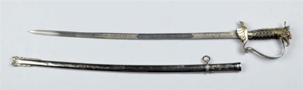 COLOMBIAN OFFICER’S SWORD WITH SCABBARD.          
