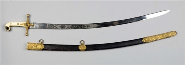 OTTOMAN OFFICER’S MAMELUKE SABER WITH SCABBARD.   