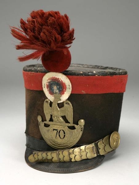 FRENCH 70TH OTHER RANKS OF THE LINE SHAKO.        