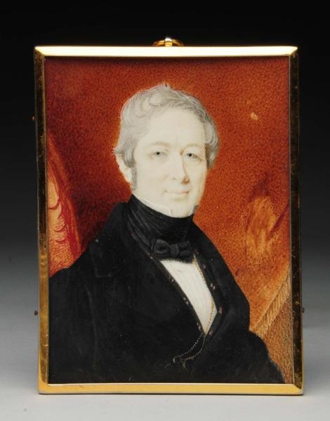 MINIATURE PAINTING ON IVORY OF A GENTLEMAN.       