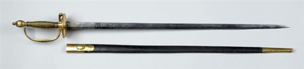 FRENCH OFFICER’S SMALL SWORD WITH SCABBARD.       