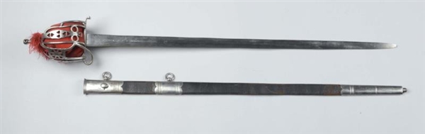 SCOTTISH BASKET HILT SWORD WITH SCABBARD.         