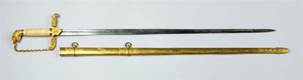 FRENCH GOLD-FINISHED OFFICER’S EAGLE HEAD SWORD.  