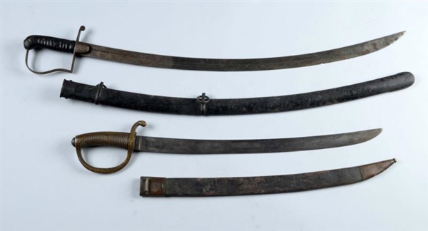 LOT OF 2: ASSORTED SWORDS WITH SCABBARDS.         