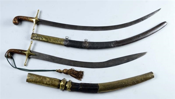 LOT OF 2: SABRES WITH SCABBARDS.                  
