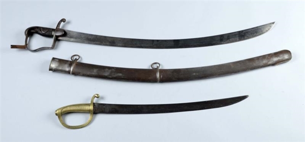 LOT OF 2: SWORDS WITH SCABBARDS.                  