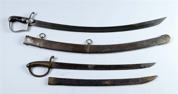 LOT OF 2: SWORDS WITH SCABBARDS.                  