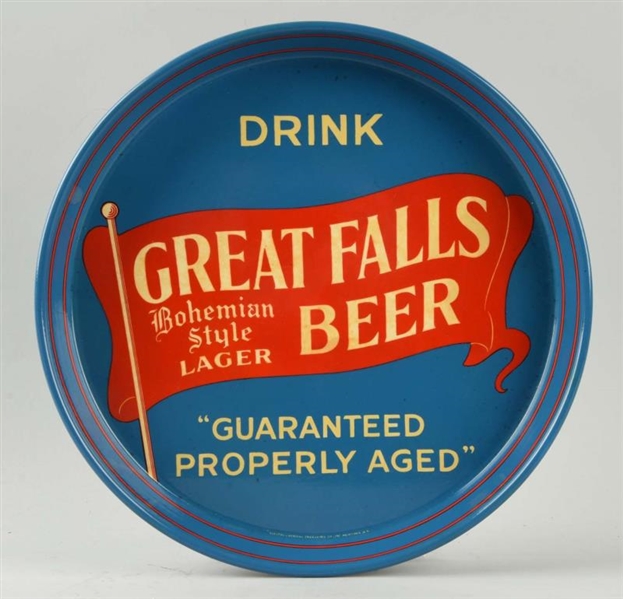 GREAT FALLS BEER ADVERTISING SERVING TRAY.        
