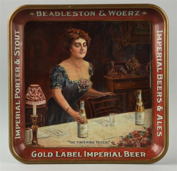 BEADLESTON & WOERZ IMPERIAL BEER SERVING TRAY.    