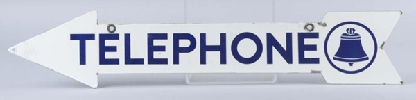 TELEPHONE WITH BELL LOGO ARROW SHAPED SIGN        