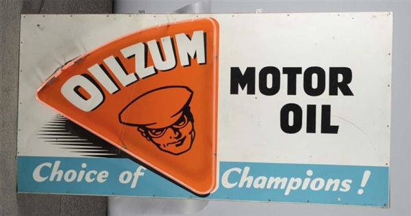 OILZUM MOTOR OIL SIGN WITH NEON ADDED             