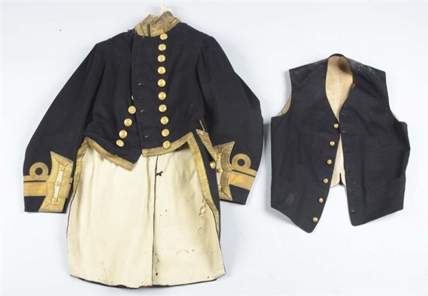 BRITISH OFFICER’S NAVAL COATEE WITH WAISTCOAT.    