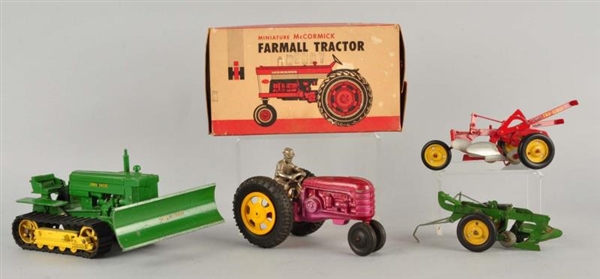 LOT OF 4: AMERICAN MADE TRACTOR THEMED TOYS.      