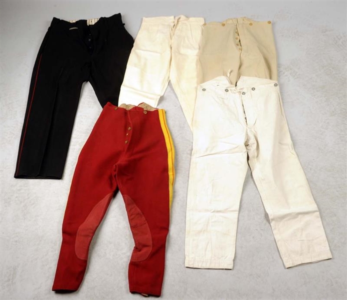 LOT OF 5: ASSORTED TROUSERS.                      