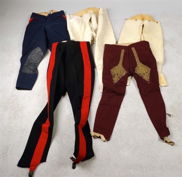 LOT OF 5: ASSORTED TROUSERS.                      