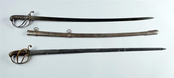 LOT OF 2: CAVALRY & STRAIGHT BLADE SABRE.         