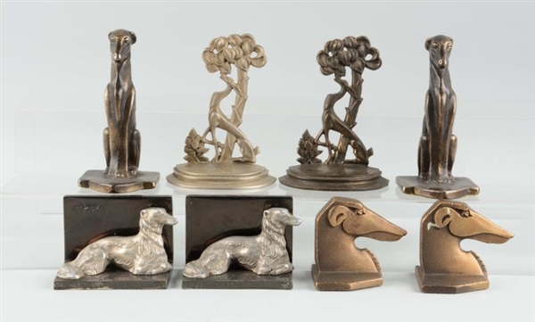 LOT OF 4 PAIRS: CAST IRON ASSORTED DOG BOOKENDS.  