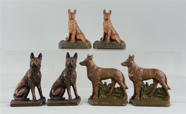 LOT OF 3 PAIRS: CAST IRON GERMAN SHEPHERD BOOKENDS
