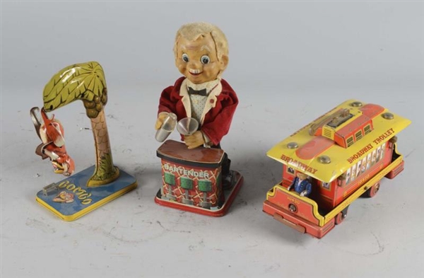 LOT OF 3: BATTERY OPERATED TIN TOYS               