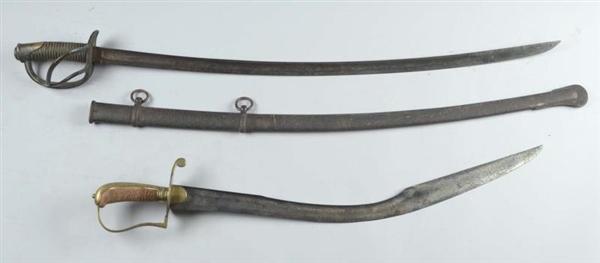 LOT OF 2:  FRENCH CAVALRY & MIDDLE EASTERN SABRES.